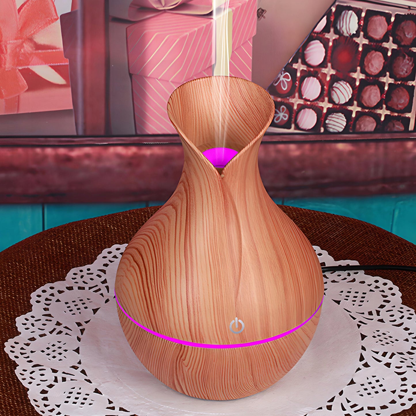 OROdrėkintuvu-kvapo difuzorius-aromaterapija-LED vaza + filtras