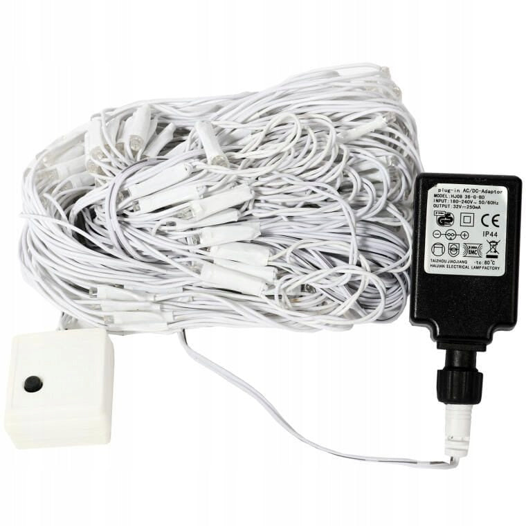 Mėlyna šviečianti tinklinė užuolaida-girlianda, 180 LED, Kalėdinė girlianda