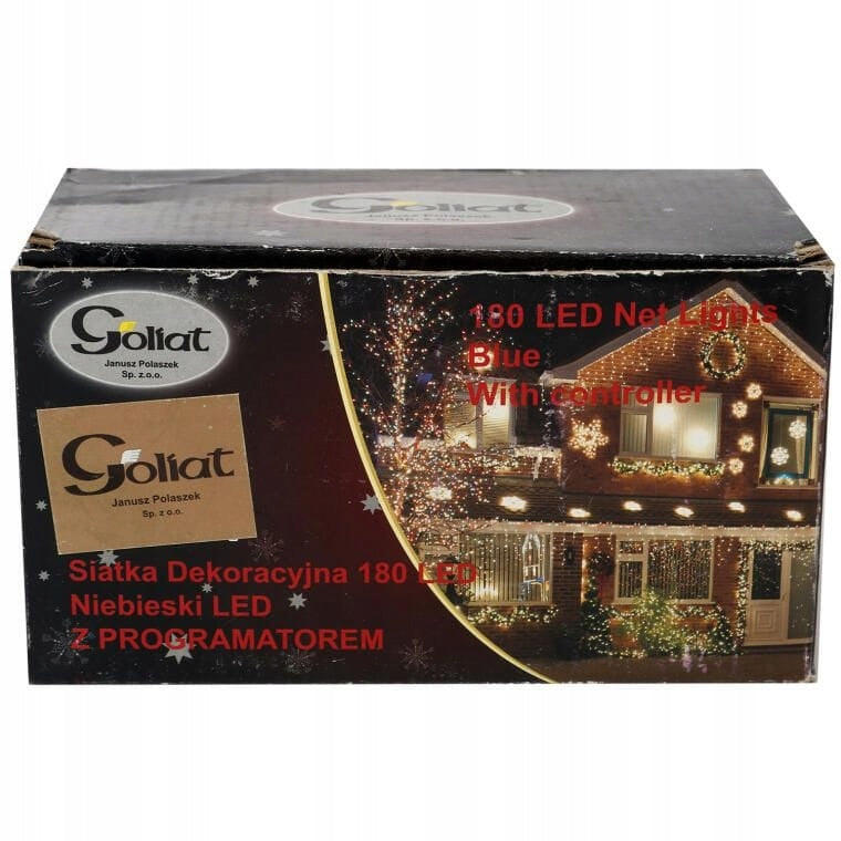 Mėlyna šviečianti tinklinė užuolaida-girlianda, 180 LED, Kalėdinė girlianda