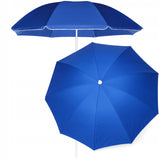 Mėlynas paplūdimio skėtis 180cm, reguliuojamas aukštis, tvirta medžiaga, su smaigu