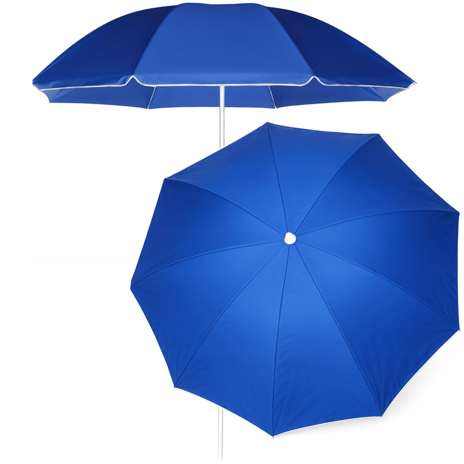 Mėlynas paplūdimio skėtis 180cm, reguliuojamas aukštis, tvirta medžiaga, su smaigu