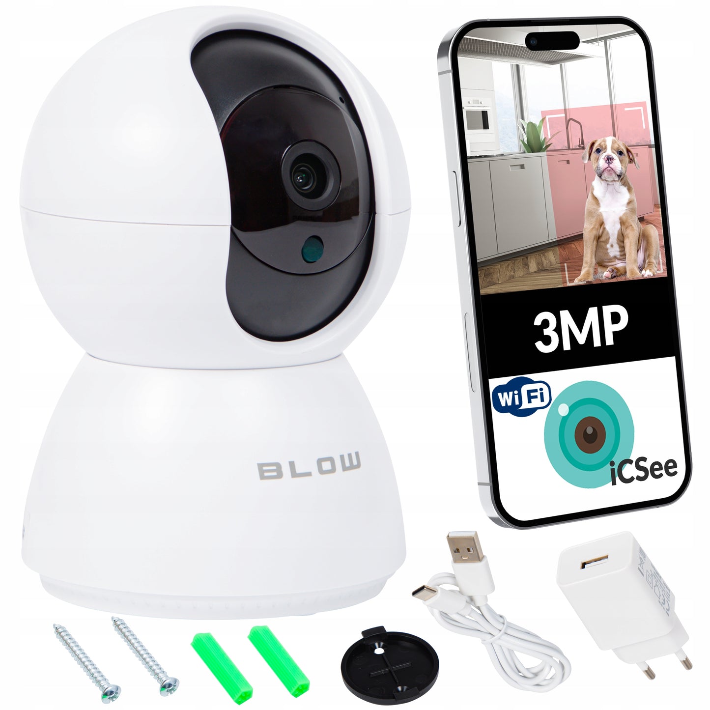 SUKAMA KAMERA 3MP WIFI IP HD AUDIO KŪDIKIŲ MONITORIUS ICSEE TIESIOGIAI