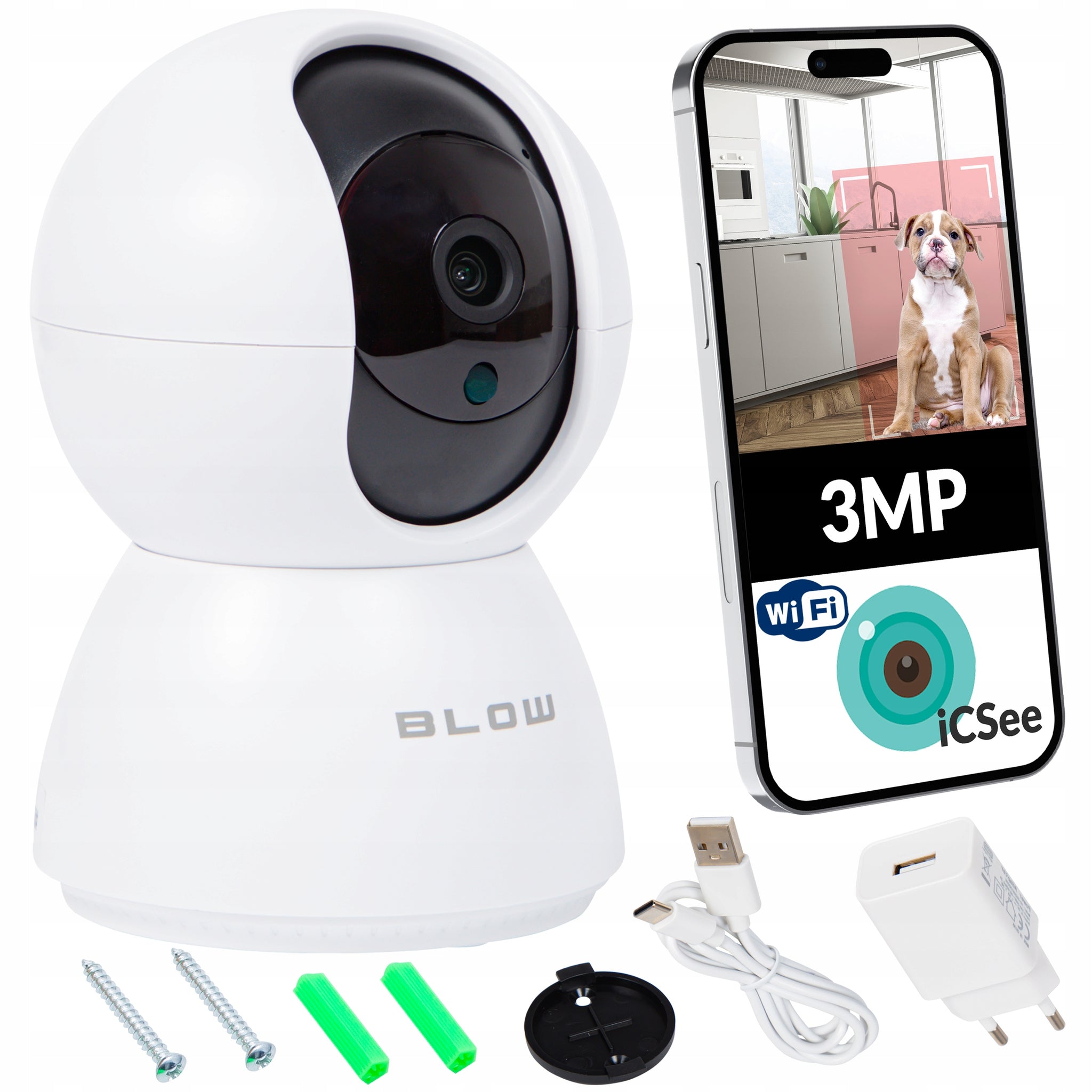 SUKAMA KAMERA 3MP WIFI IP HD AUDIO KŪDIKIŲ MONITORIUS ICSEE TIESIOGIAI