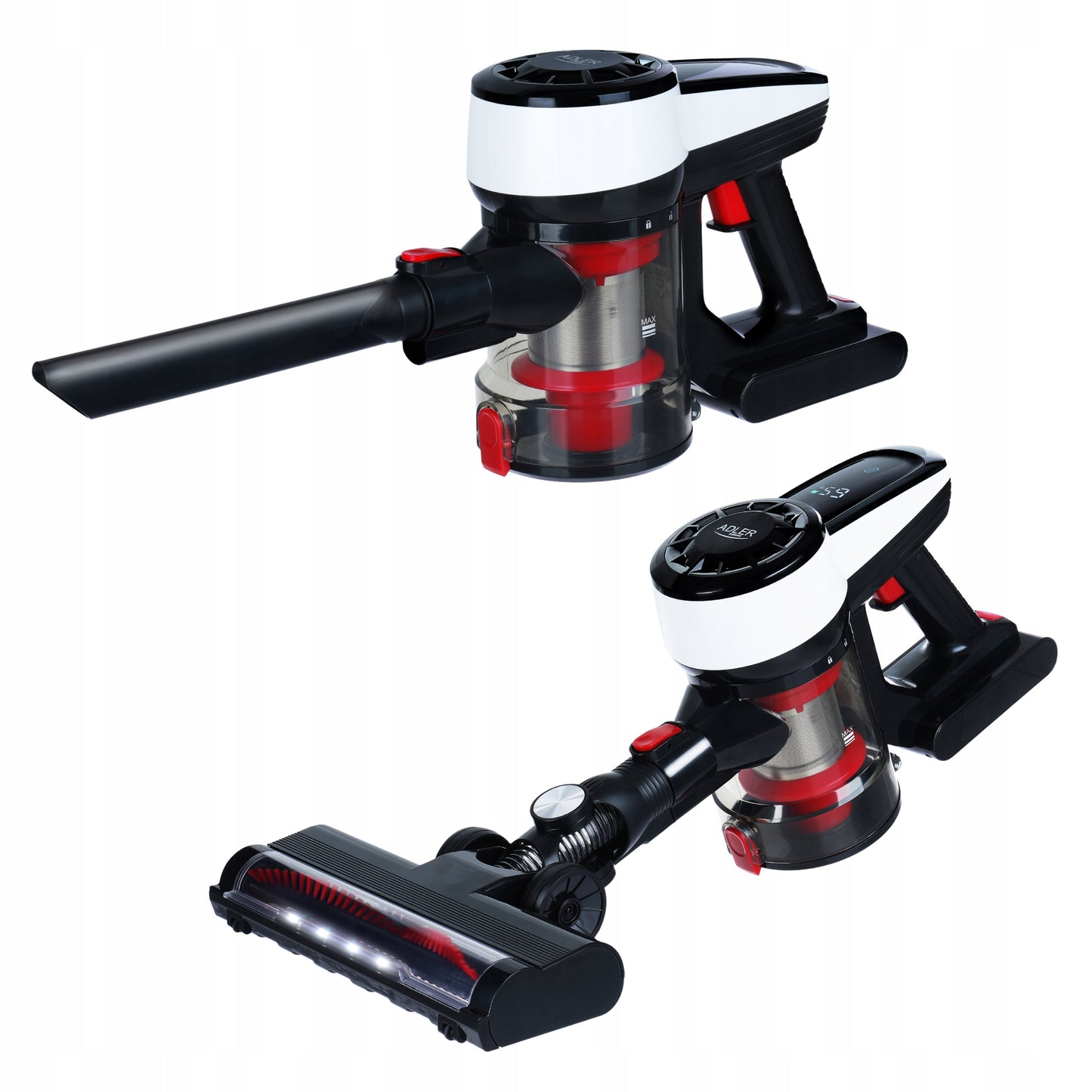 Belaidis vertikalus rankinis dulkių siurblys 3in1, be maišelio, su elektriniu šepečiu, 350W