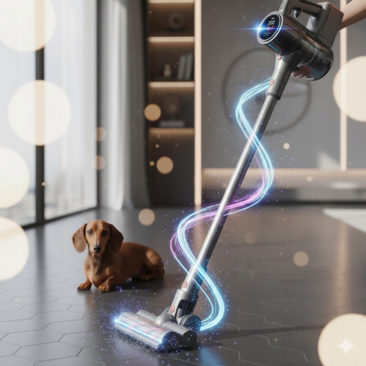 Belaidis vertikalus dulkių siurblys 31 kPa 400W HEPA elektrinis šepetys LED rankinis