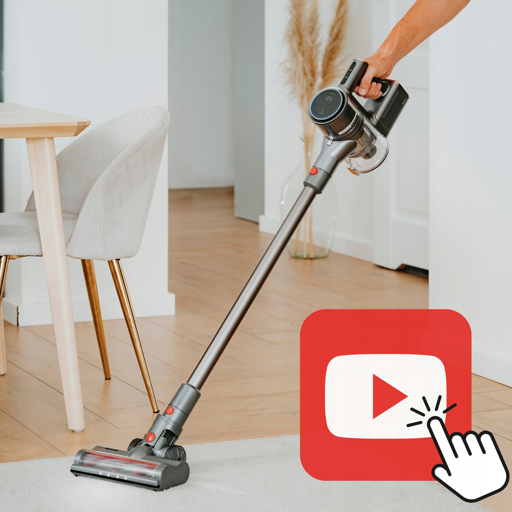 Belaidis vertikalus dulkių siurblys 31 kPa 400W HEPA elektrinis šepetys LED rankinis