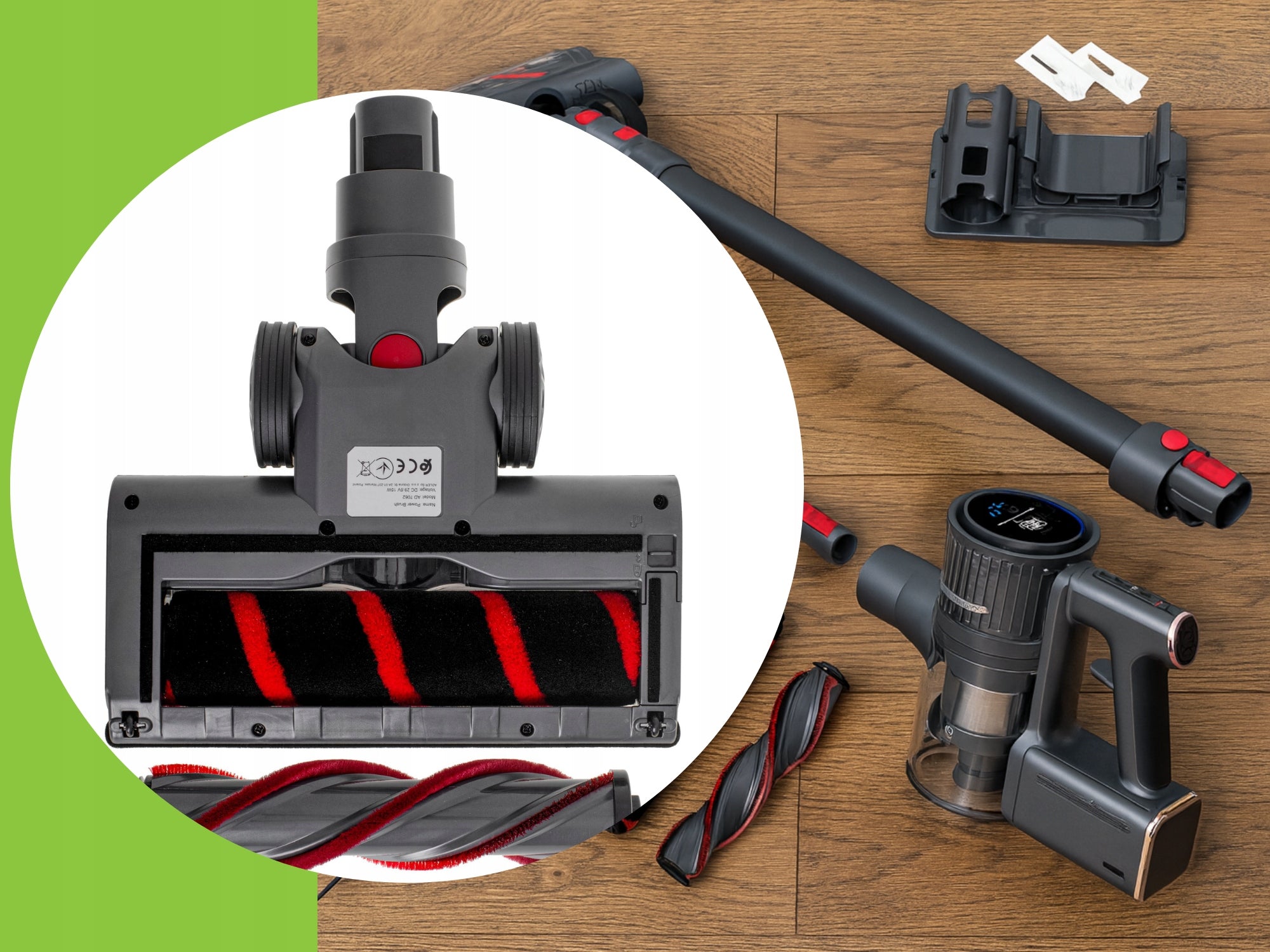 Belaidis vertikalus dulkių siurblys 31 kPa 400W HEPA elektrinis šepetys LED rankinis