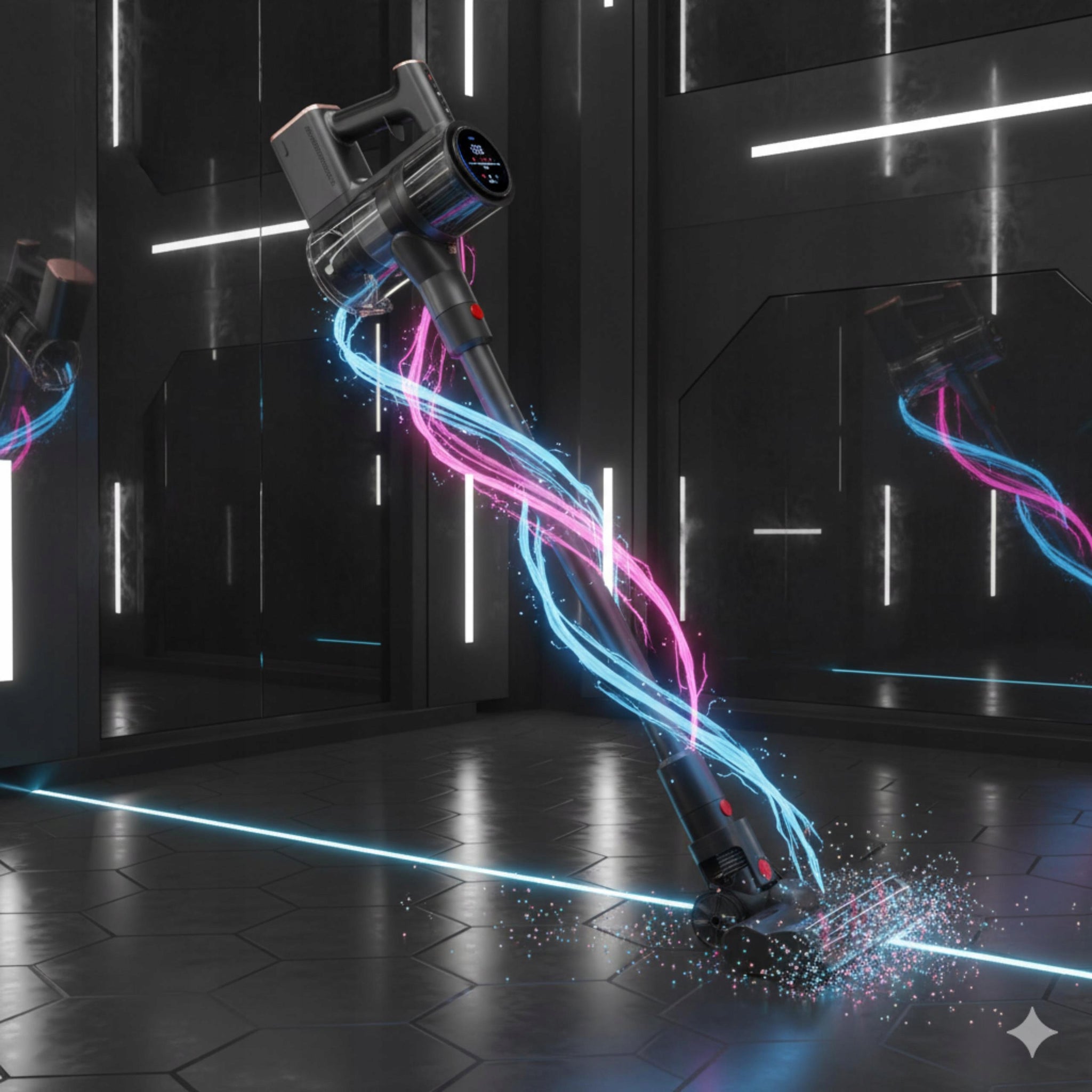 Belaidis vertikalus dulkių siurblys 31 kPa 400W HEPA elektrinis šepetys LED rankinis