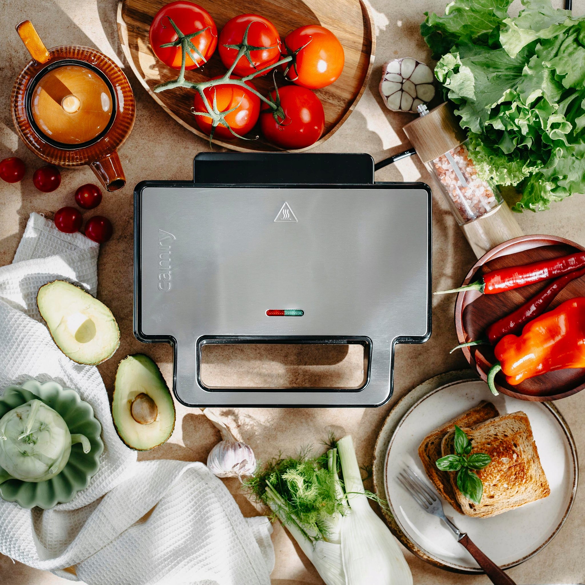 Sumuštinių keptuvas 2-in-1 PANINI Elektrinis grilis Tosteris 1400W NON-STICK