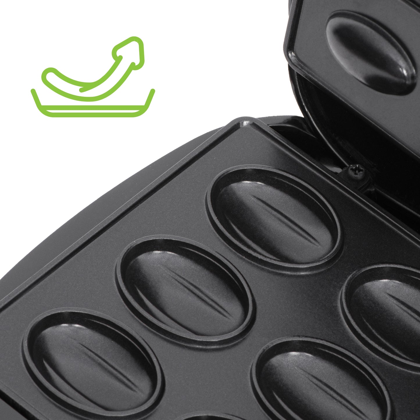 Kepimo aparatas "Riešutėliai" 12 vnt. formai, 1200W, neprideganti danga