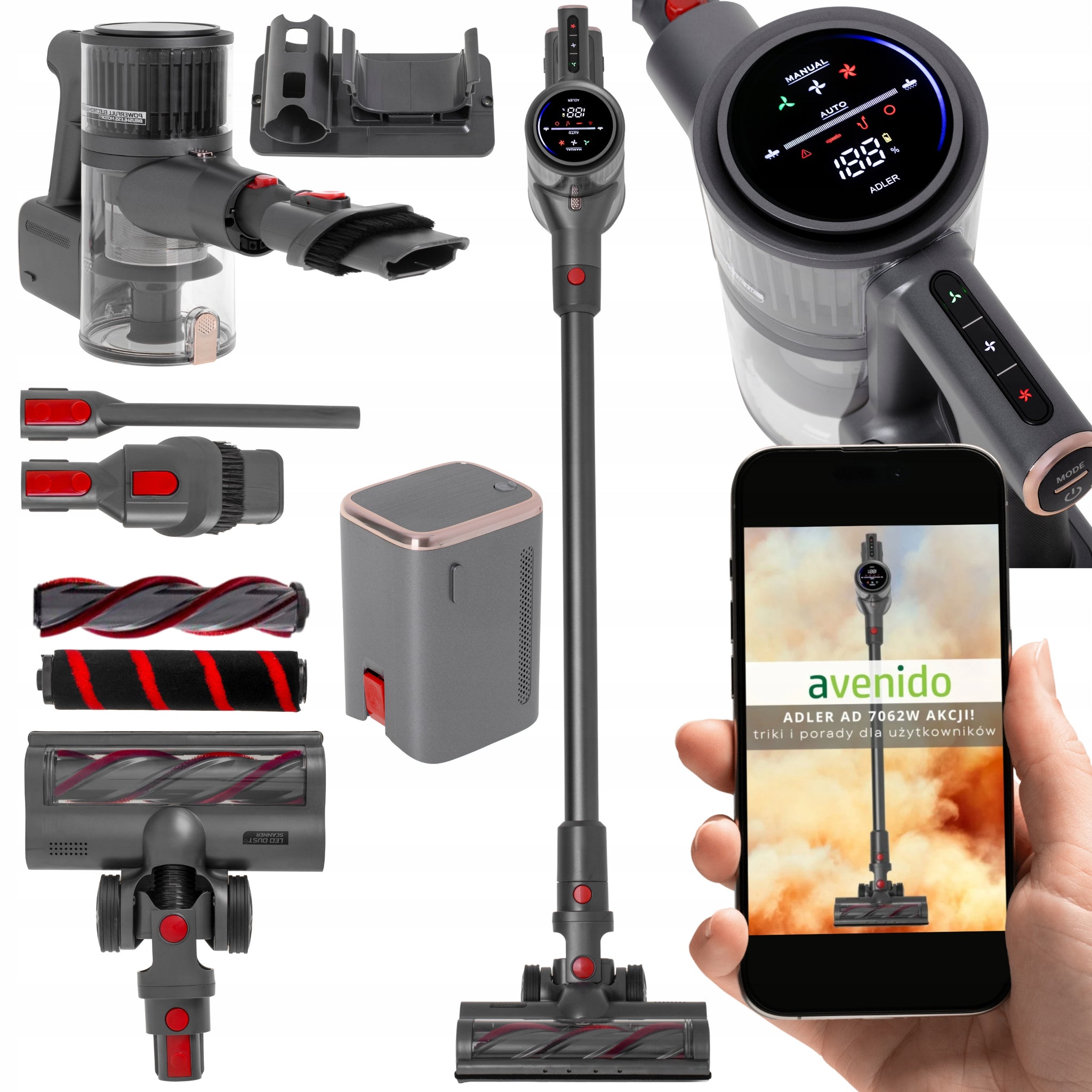 Belaidis vertikalus dulkių siurblys namams, 3in1, 400W, HEPA, elektrinis šepetys