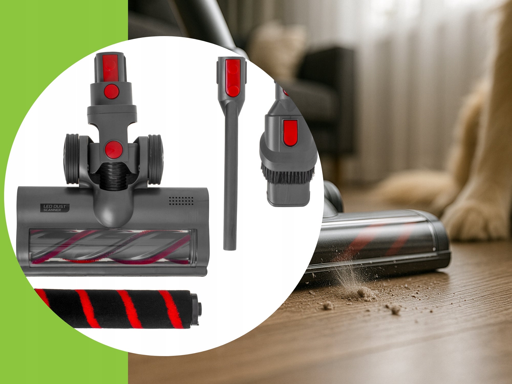 Belaidis vertikalus dulkių siurblys namams 3in1 400W HEPA Premium rinkinys