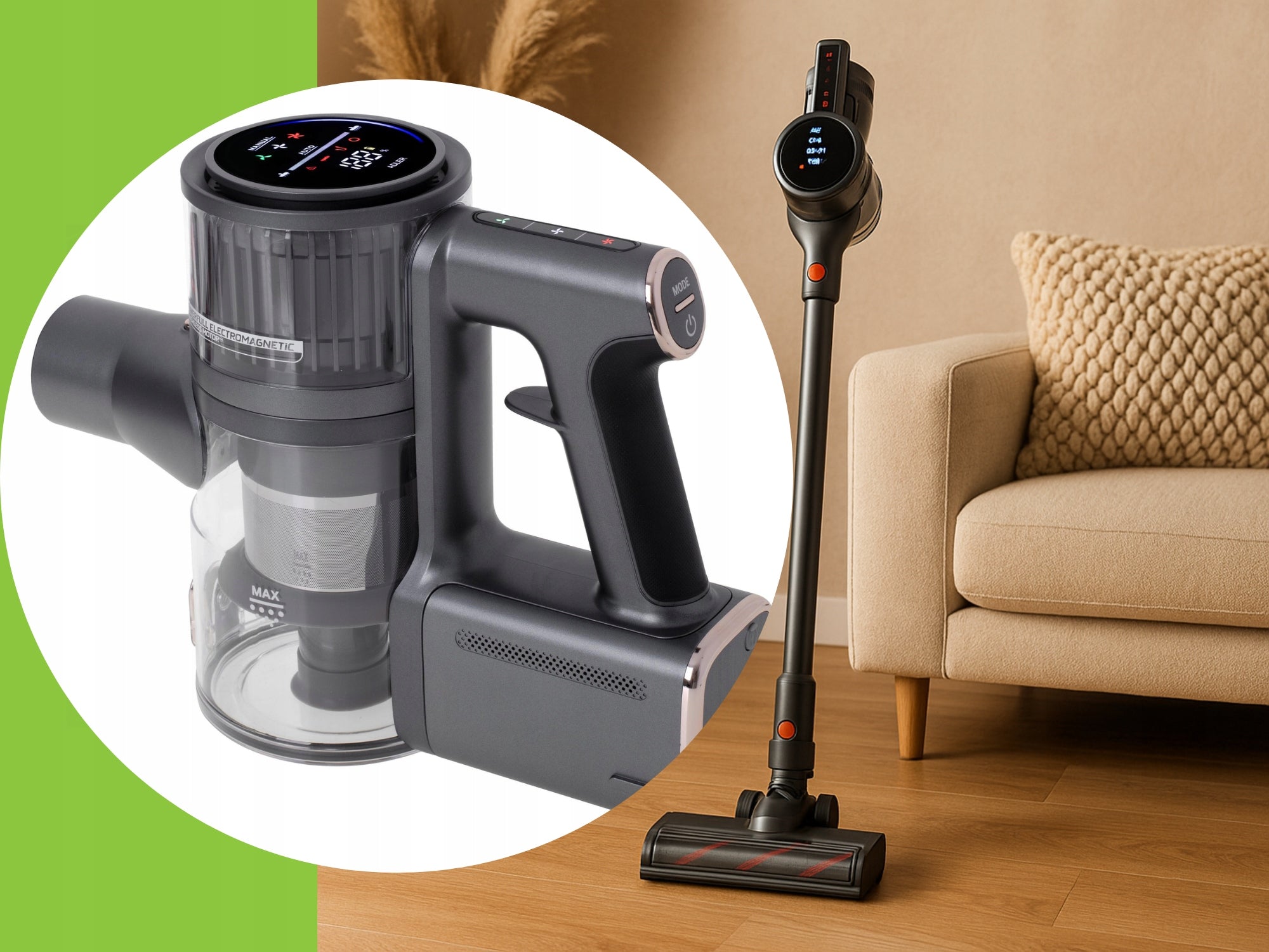 Belaidis vertikalus dulkių siurblys namams 3in1 400W HEPA Premium rinkinys