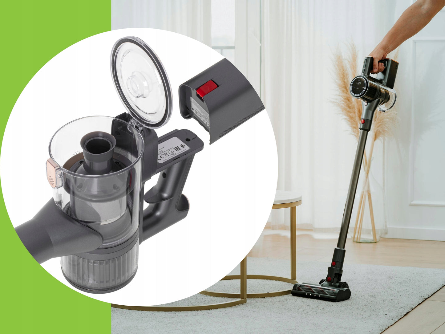 Belaidis vertikalus dulkių siurblys namams 3in1 400W HEPA Premium rinkinys