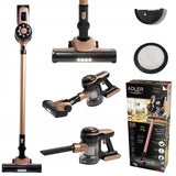 Belaidis vertikalus rankinis dulkių siurblys 2 viename, be maišelio, su elektriniu šepečiu ir HEPA filtru