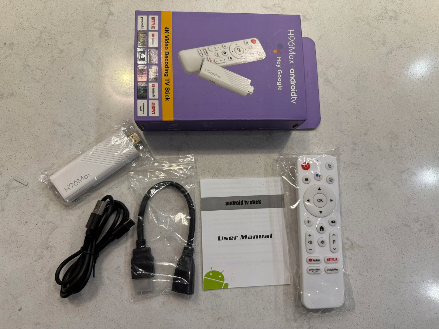 „Android 14 Smart TV Stick WiFi Netflix 2/16GB H96 Multimedia Player”