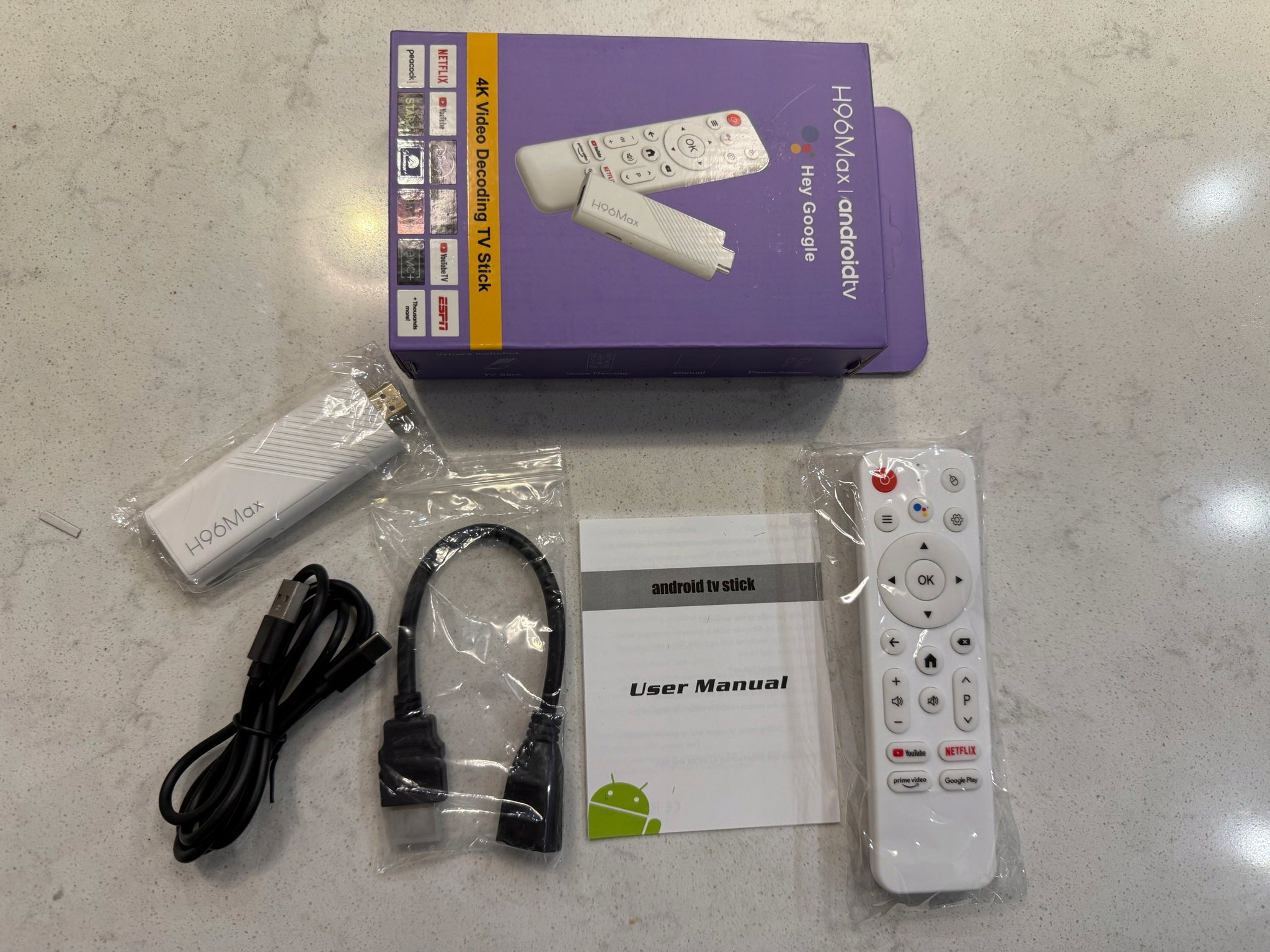 „Android 14 Smart TV Stick WiFi Netflix 2/16GB H96 Multimedia Player”