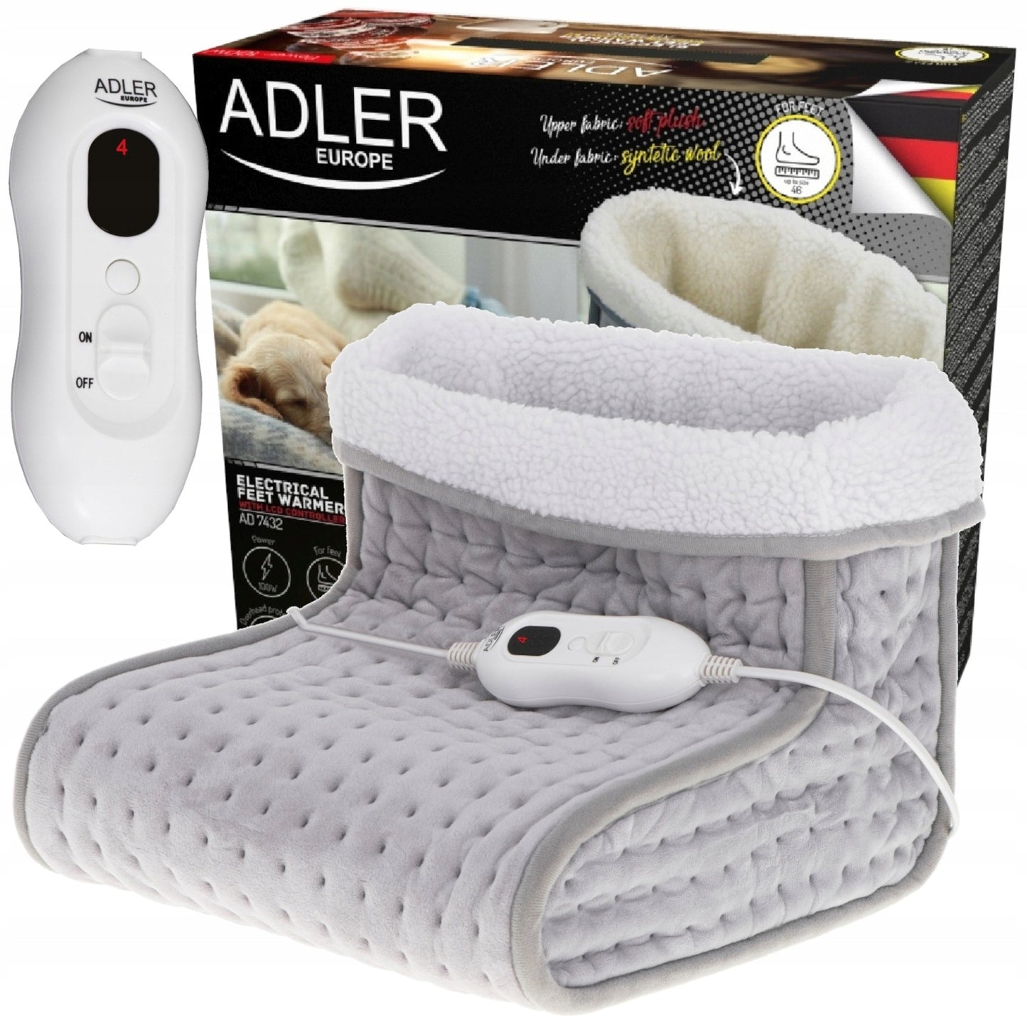 Elektrinis kojų šildytuvas su LCD pulteliu 100W Adler AD 7432