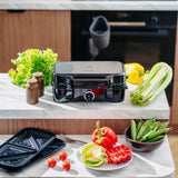 Virtuvinis keptuvas 3in1: grilis, vaflių keptuvė, sumuštinių keptuvė, skrudintuvas. Galingas smulkios buitinės technikos prietaisas