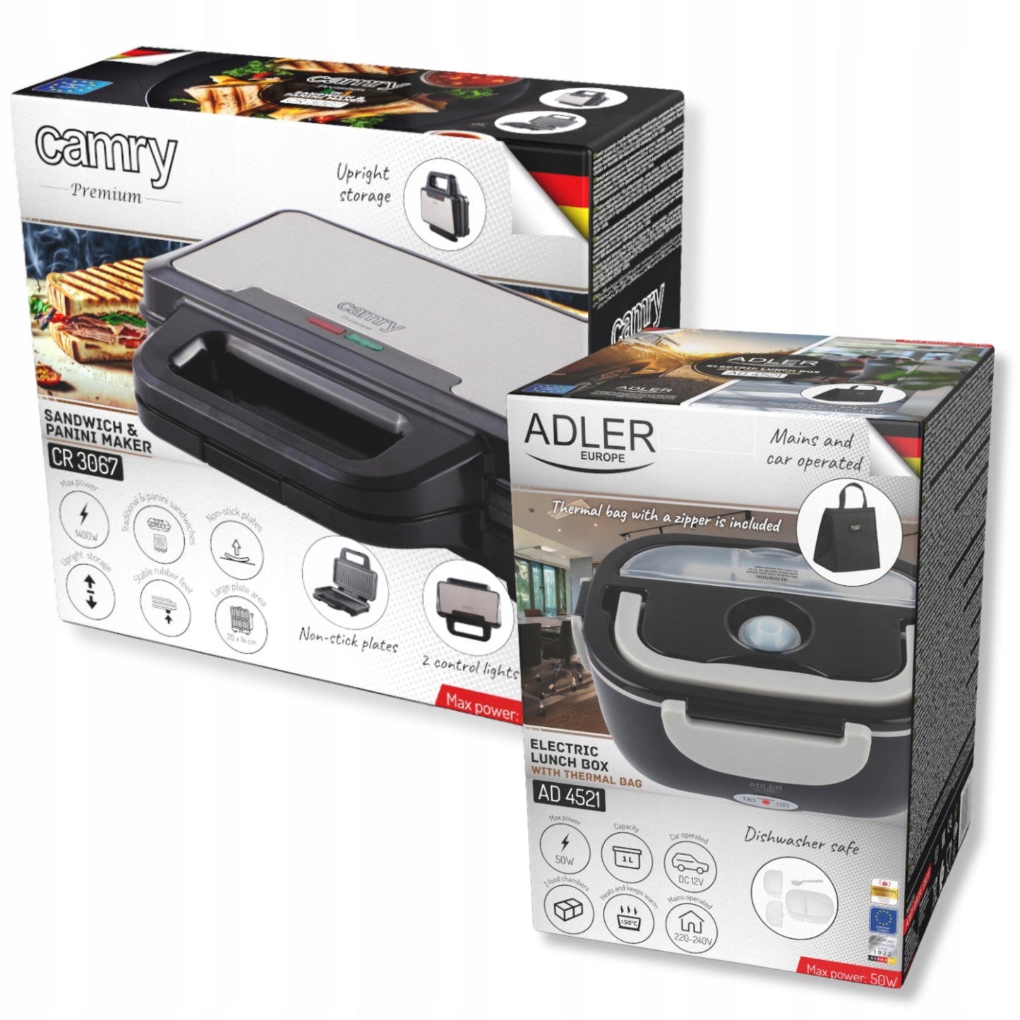 Sumuštinių keptuvas Panini Grill 1400W + Elektrinė pietų dėžutė