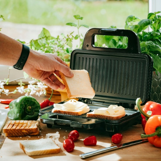 Elektrinis sumuštinių keptuvas Panini Grill, 1400W su nepridegančia danga