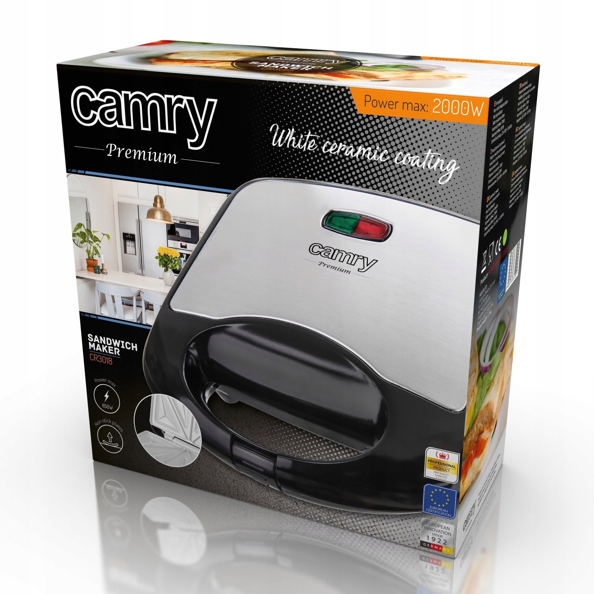 Sumuštinių keptuvė, skrudintuvas, trikampiai, 850W, neprilipusi danga