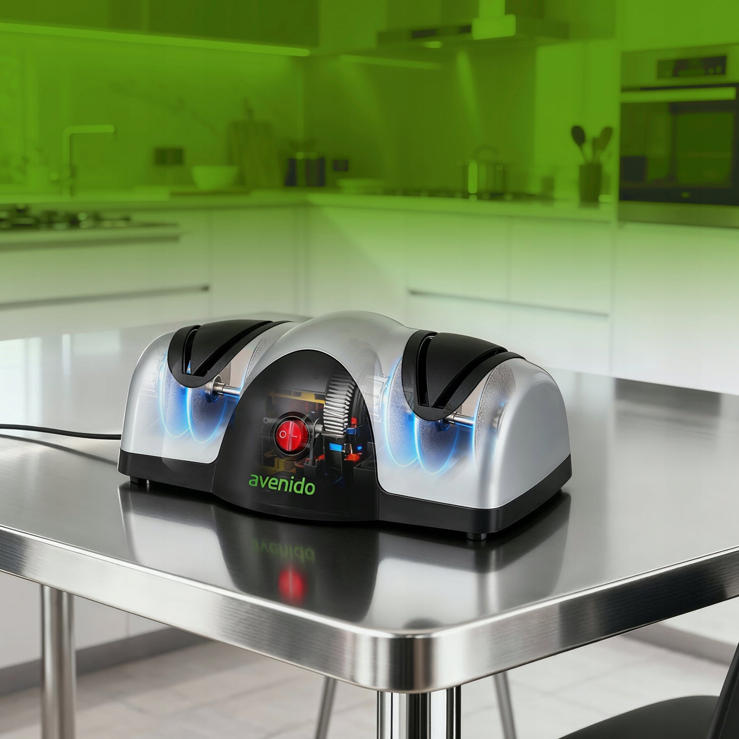 Elektrinis peilių galąstuvas namams ir sodui, 2 pakopų virtuvės reikmenys