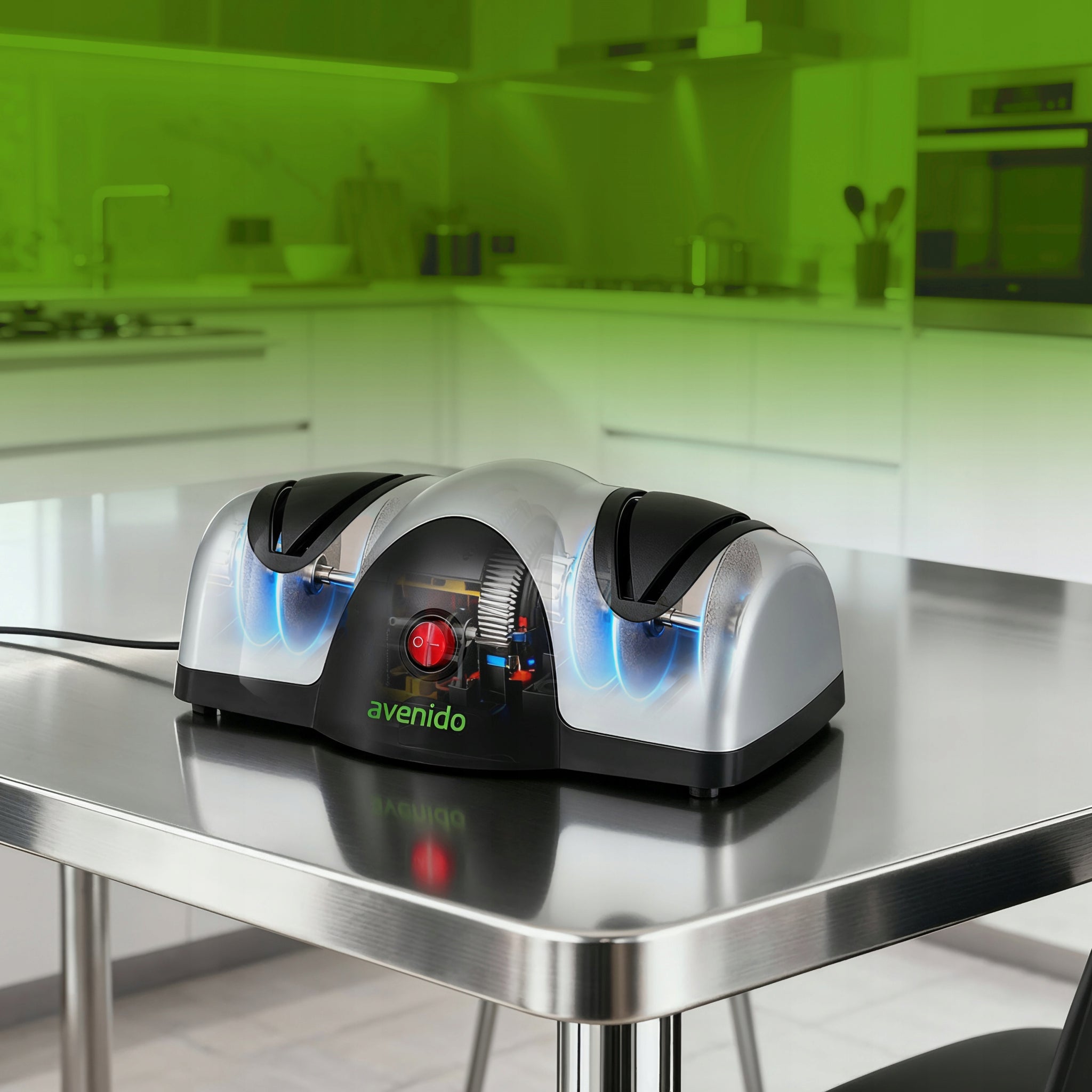 Elektrinis peilių galąstuvas namams ir sodui, 2 pakopų virtuvės reikmenys