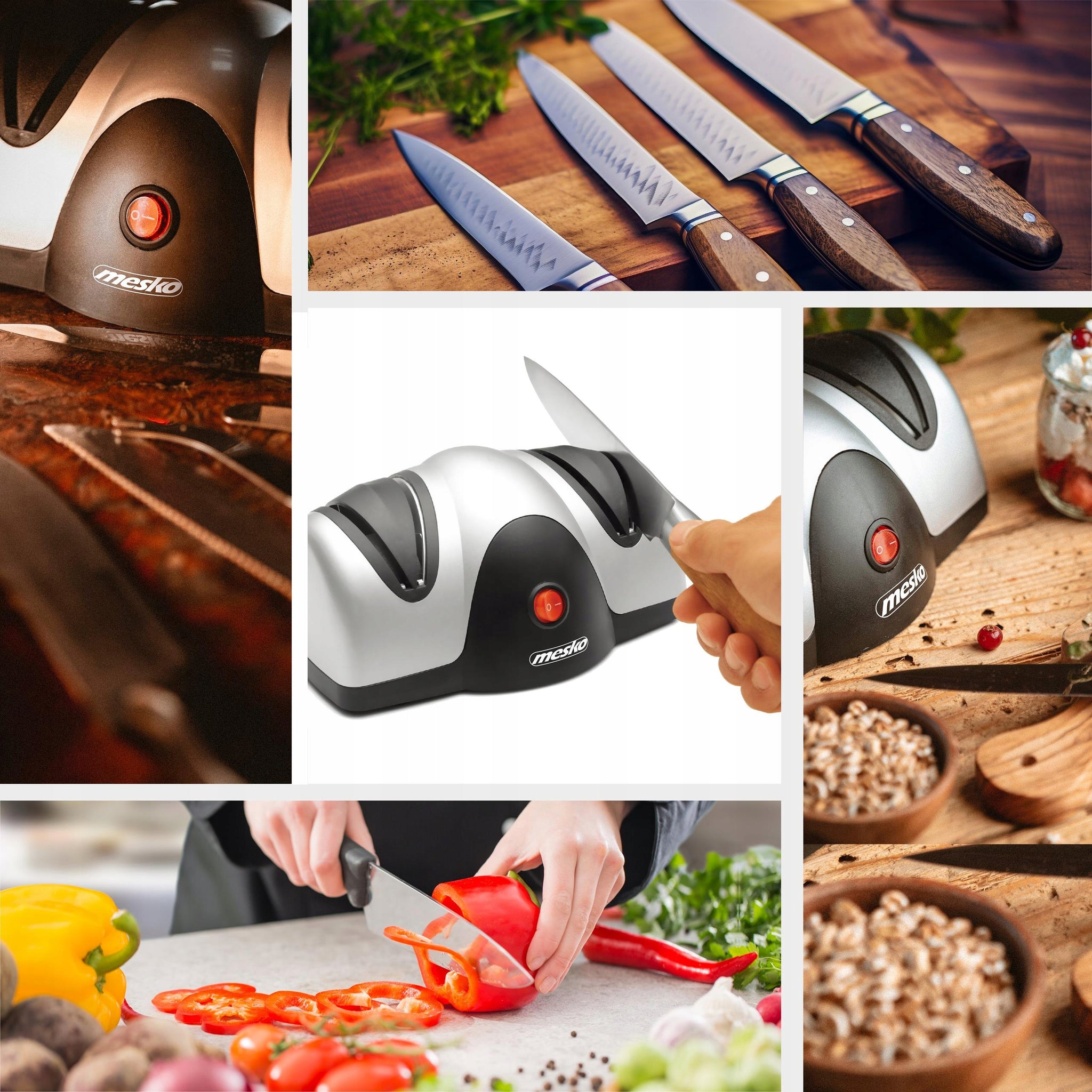 Elektrinis peilių galąstuvas namams ir sodui, dvipakopis, 40W, su siurbtukais