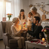 GRAŽI DIRBTINĖ AMŽINA ROŽĖ 3 RÓŽĖS STIKLINĖJE DĖŽUTĖJE, DOVANA DAILUGAI