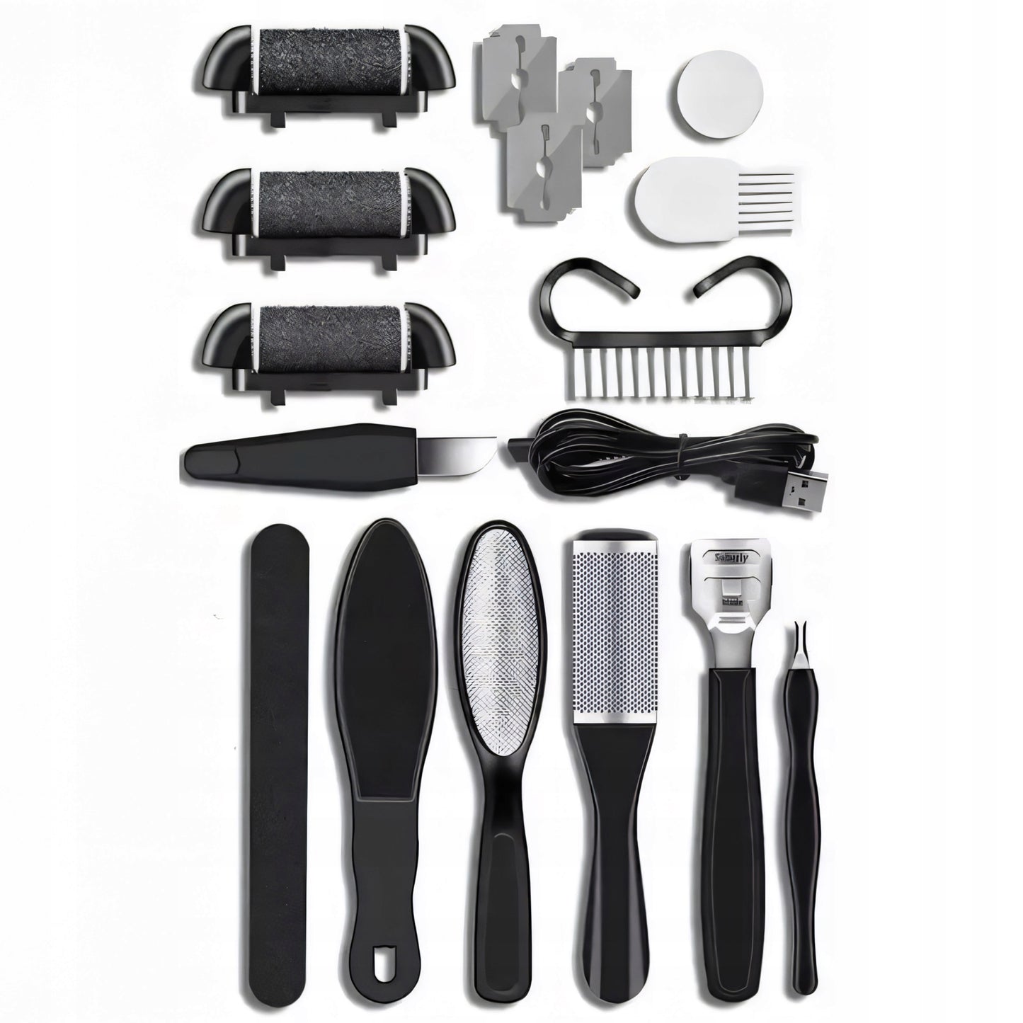 ELEKTRINIS NAGŲ DILDĖ KOJOMS, KULAMS, BEVIELĖ FREZA + PRIEDŲ RINKINYS