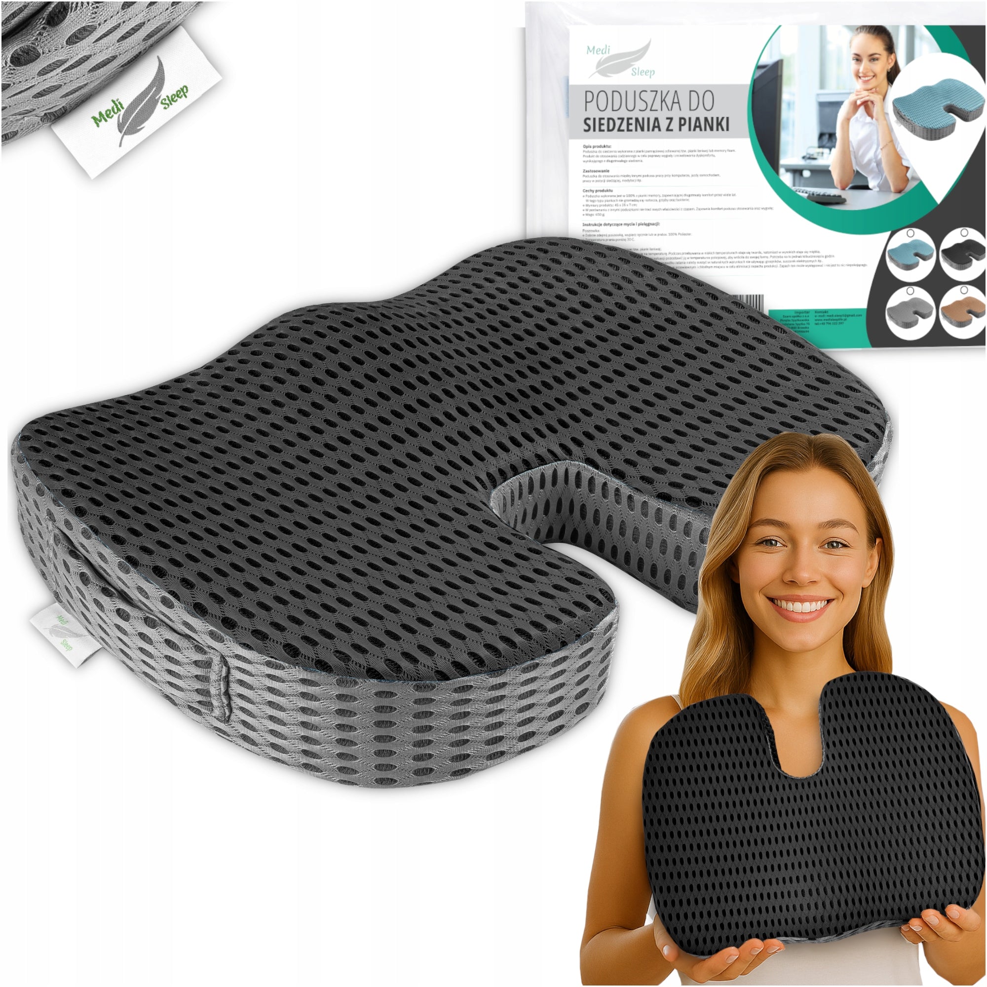 Ortopedinė juosmens pagalvėlė automobiliui, ant kėdės, fotelio