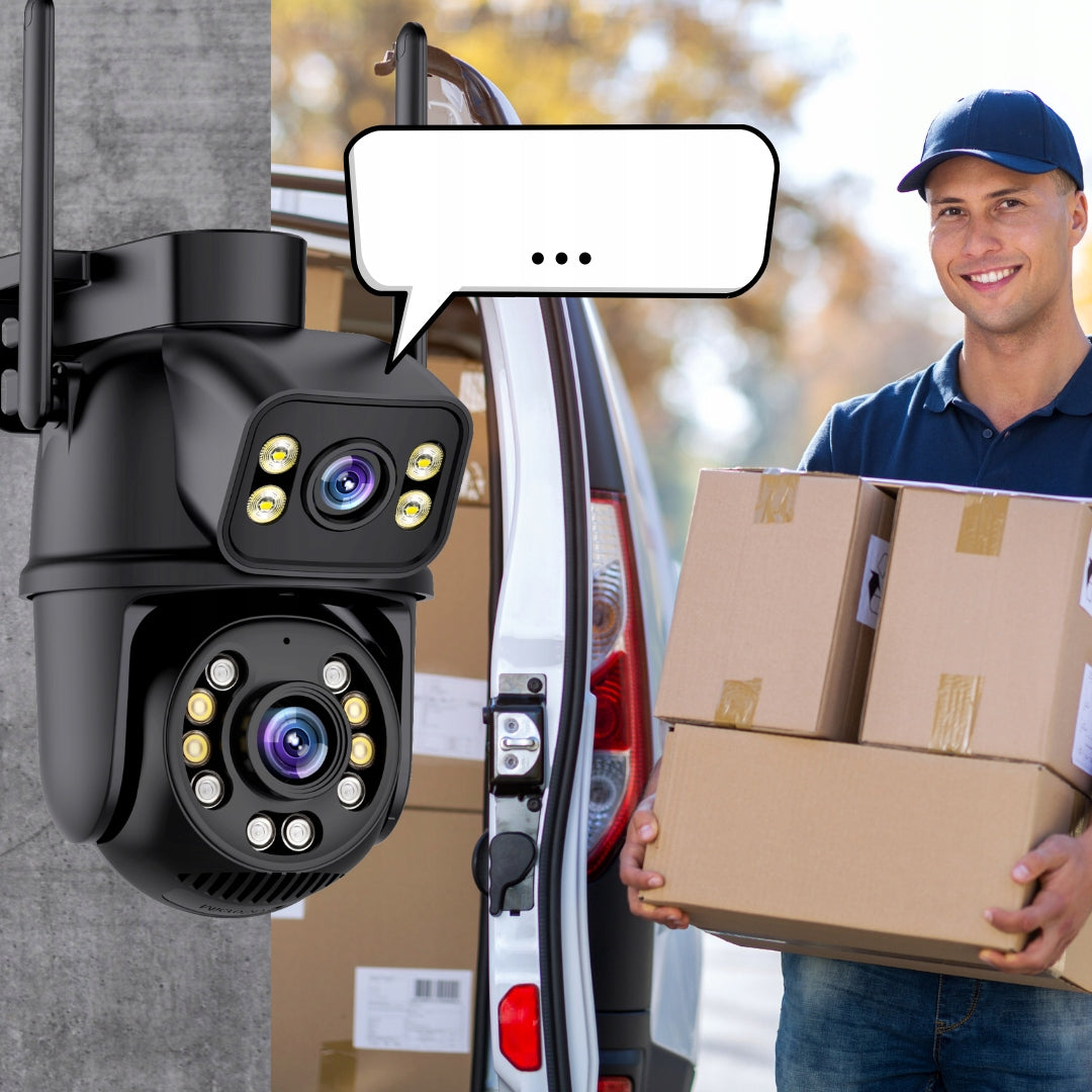 DVIGUBULĖ WIFI IP UHD AUDIO LAUKO KAMERA 6MPX 6MP 4K DETEKCIJA