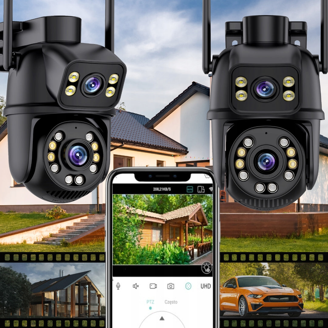 DVIGUBULĖ WIFI IP UHD AUDIO LAUKO KAMERA 6MPX 6MP 4K DETEKCIJA