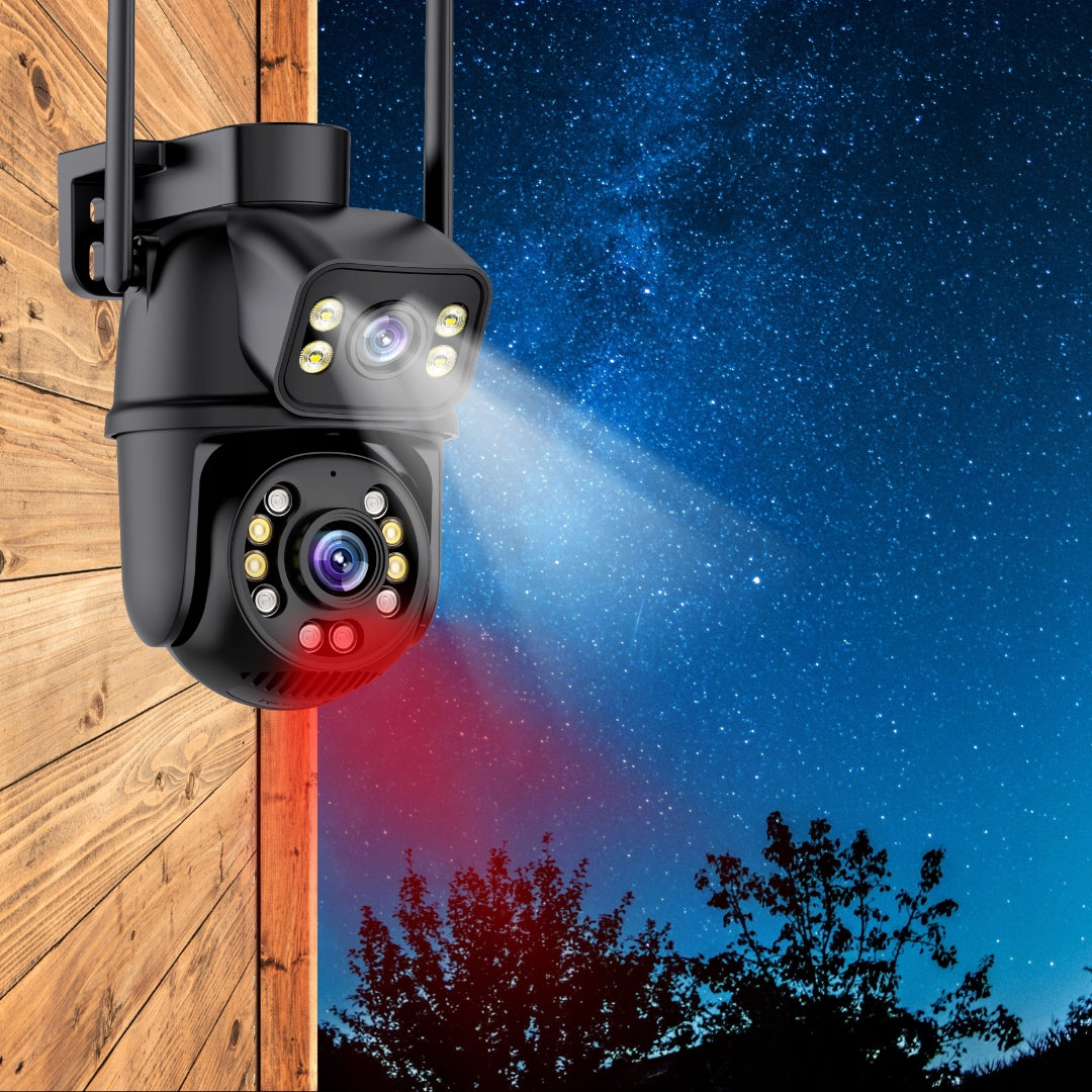 DVIGUBULĖ WIFI IP UHD AUDIO LAUKO KAMERA 6MPX 6MP 4K DETEKCIJA