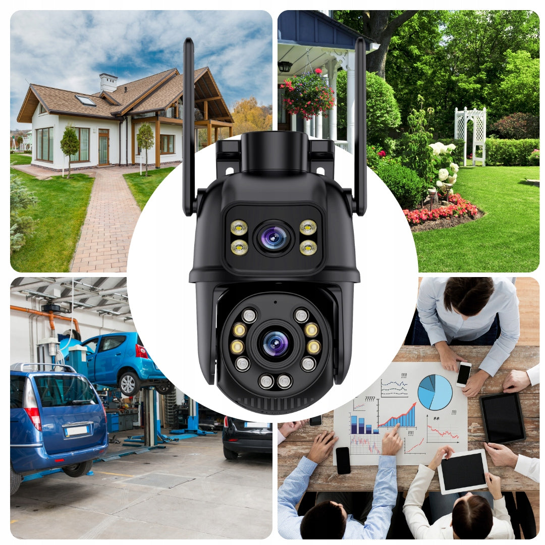 DVIGUBULĖ WIFI IP UHD AUDIO LAUKO KAMERA 6MPX 6MP 4K DETEKCIJA