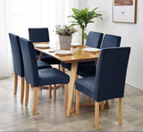 6 VNT. universalios, elastingos, kreminės spalvos kėdžių užvalkalai