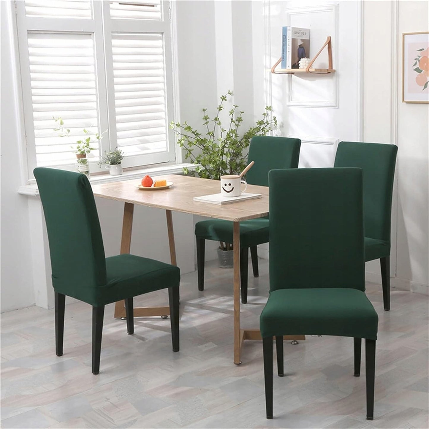 KĖDŽIŲ UŽDĖKALAI 6 VNT. Universalūs Elastingi Kėdžių Užvalkalai PILKI