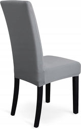 KĖDŽIŲ UŽDĖKALAI 6 VNT. Universalūs Elastingi Kėdžių Užvalkalai PILKI