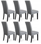 KĖDŽIŲ UŽDĖKALAI 6 VNT. Universalūs Elastingi Kėdžių Užvalkalai PILKI