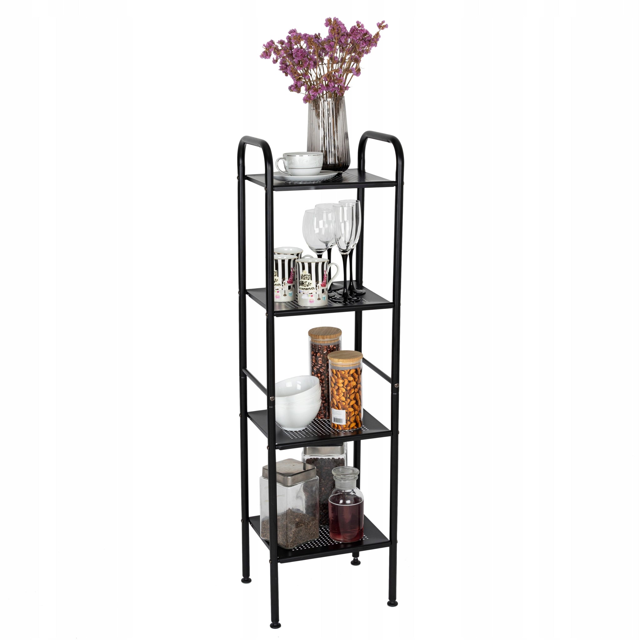 Vonios/virtuvės lentyna, pastatomas stovas, spintelė, juoda