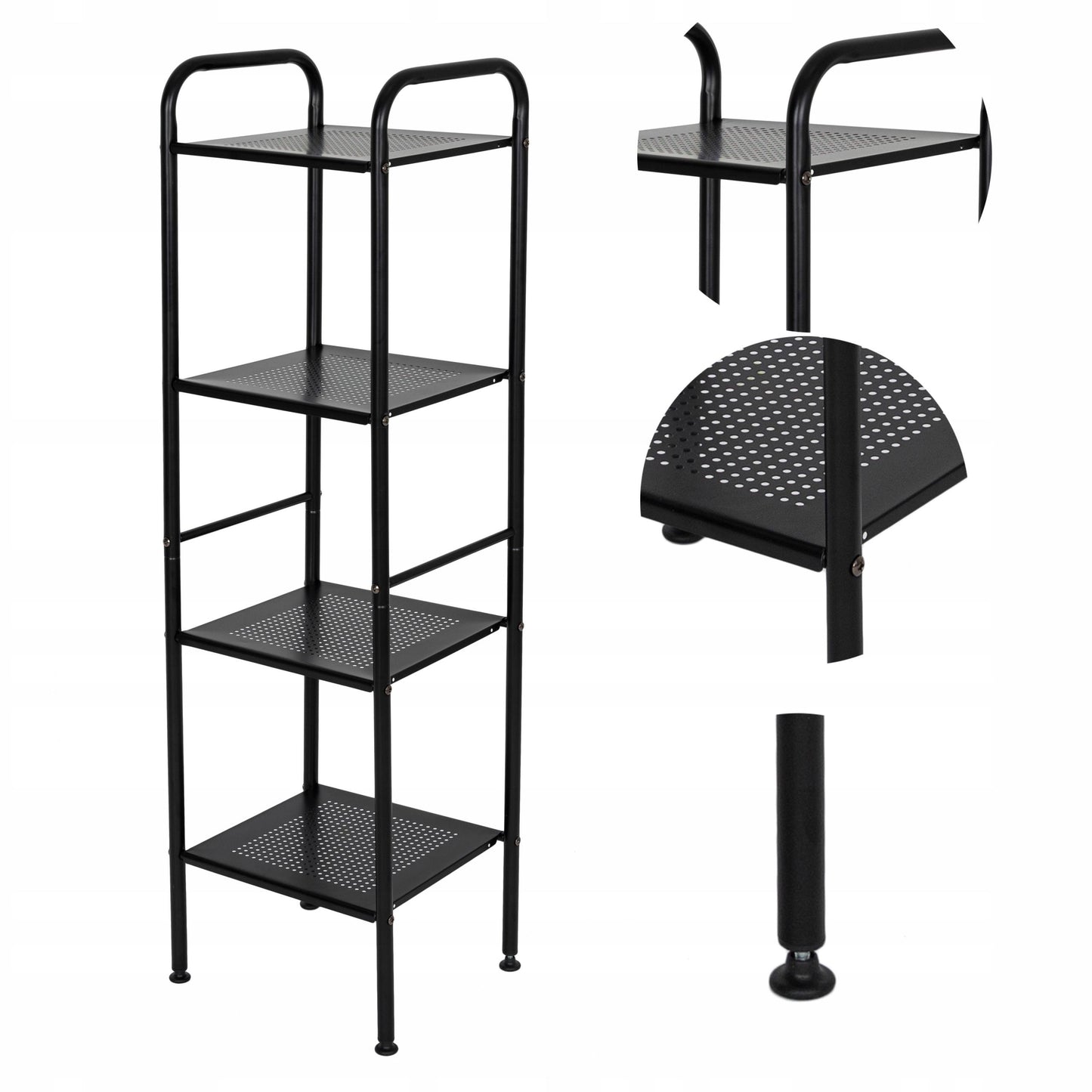 Vonios/virtuvės lentyna, pastatomas stovas, spintelė, juoda