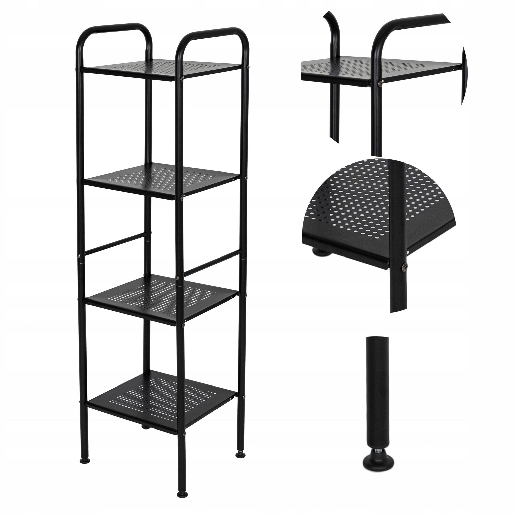 Vonios/virtuvės lentyna, pastatomas stovas, spintelė, juoda