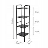 Vonios/virtuvės lentyna, pastatomas stovas, spintelė, juoda
