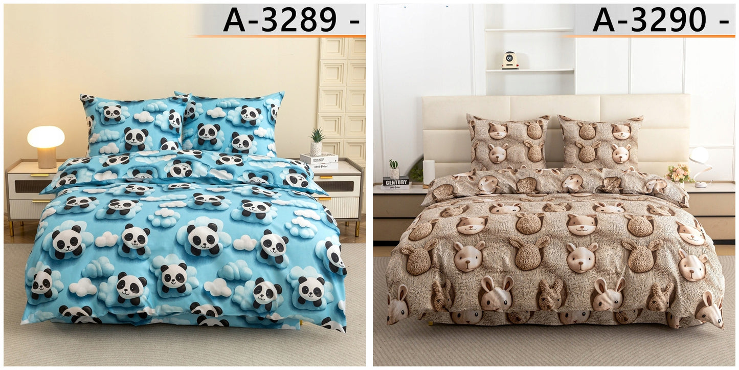 PATALynĖ 140x200 MEDVILNĖS PATALYNĖS KOMPLEKTAS + PAGALVĖS UŽVALKALAS, RAŠTŲ PASIRINKIMAS, 2 VNT.