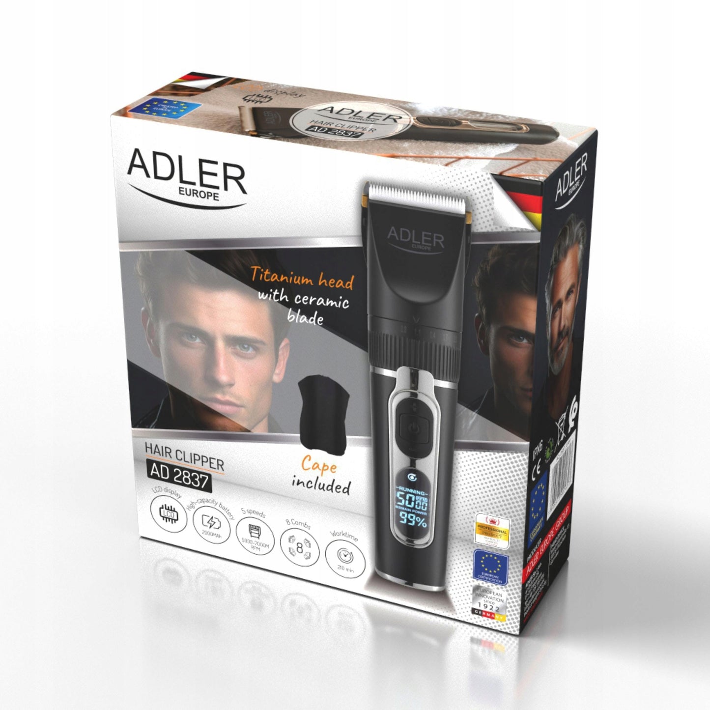 PROFESIONALI Belaidė Plaukų Kirpimo Mašinėlė su LCD ir Tonavimo Funkcija