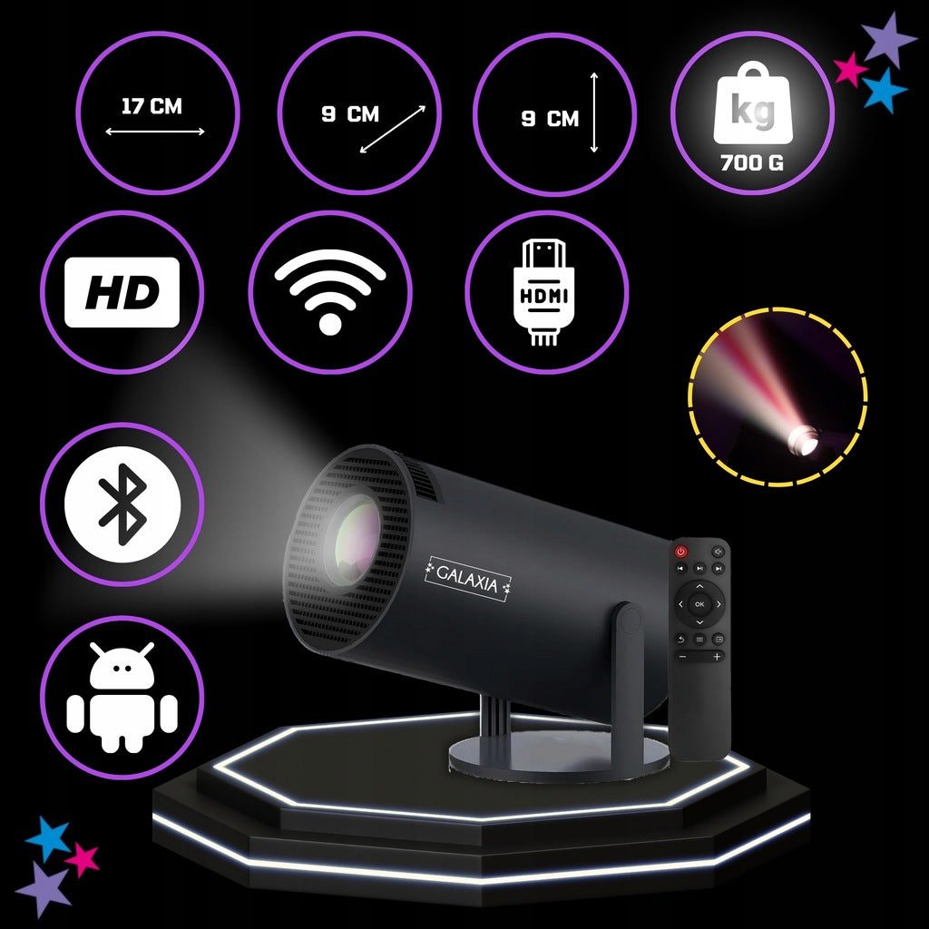 PROJEKTORIUS PROJEKTORIUS MINI NEŠIOJAMAS ANDROID LED WIFI FULL HD SMART TV HY300