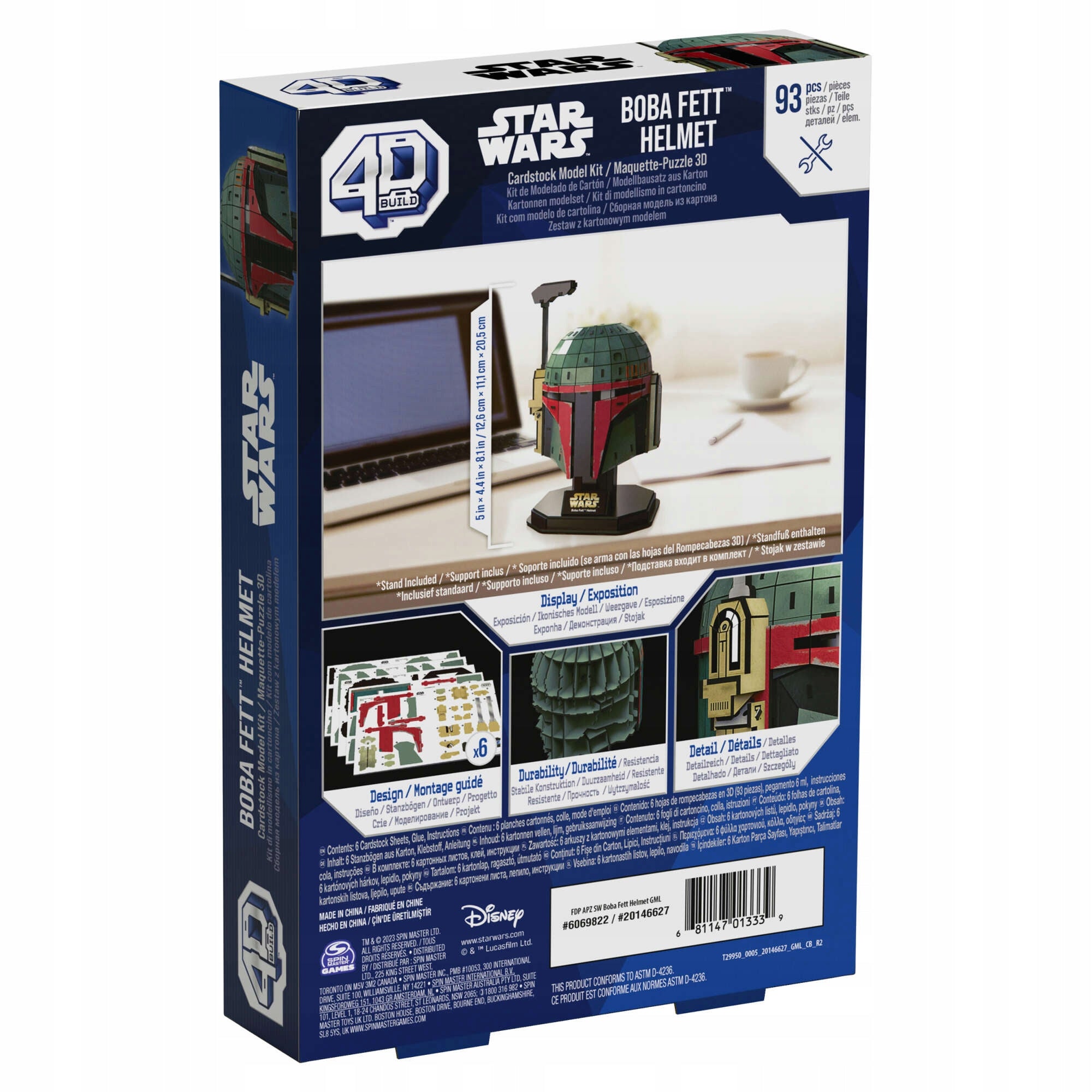DĖLIONĖ 3D ŽVAIGŽDŽIŲ KARAI "BOBA FETT" ŠALMO MODELIS 3D DĖLIONĖ 4D BUILD 20CM