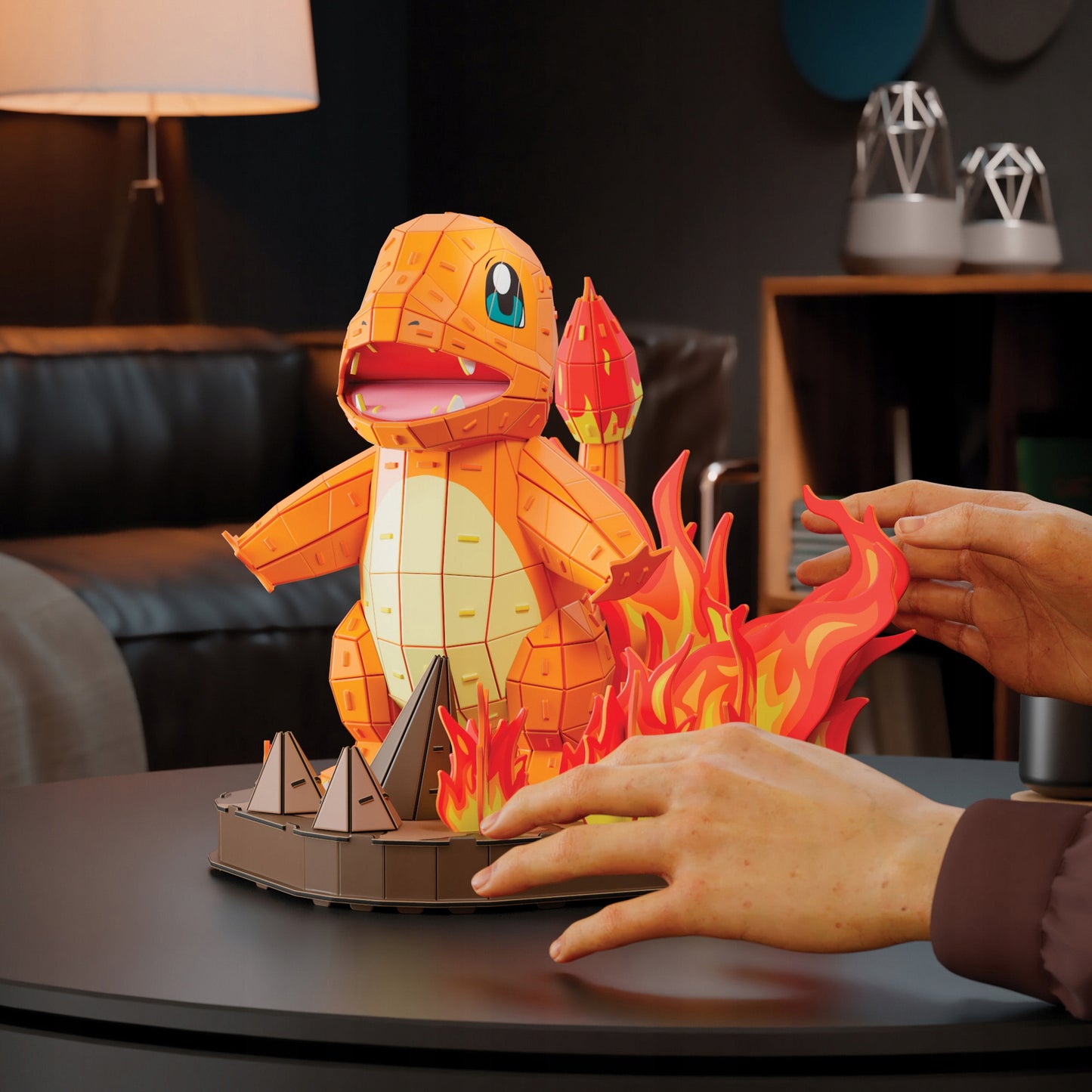 DĖLIONĖ 4D ORIGAMI POKEMON CHARMANDER MODELIS 3D SURINKIMO 241 ELEMENTAS. 25,5 CM