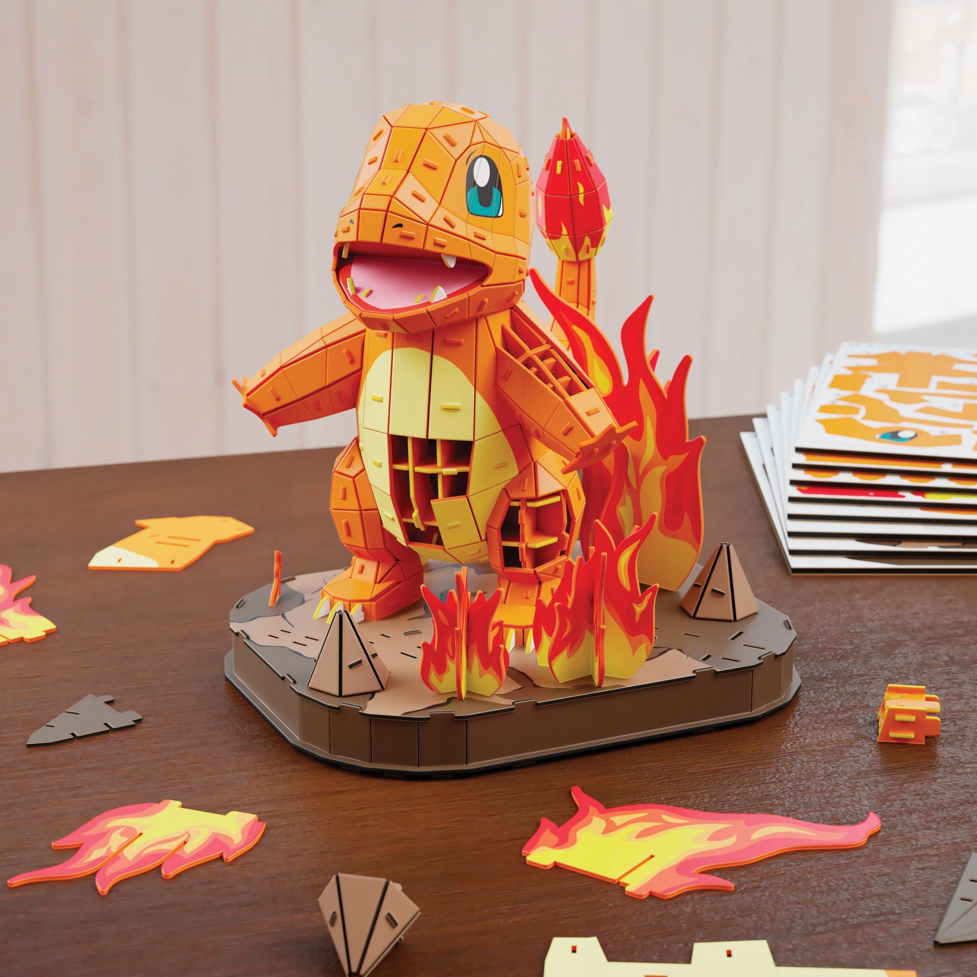 DĖLIONĖ 4D ORIGAMI POKEMON CHARMANDER MODELIS 3D SURINKIMO 241 ELEMENTAS. 25,5 CM